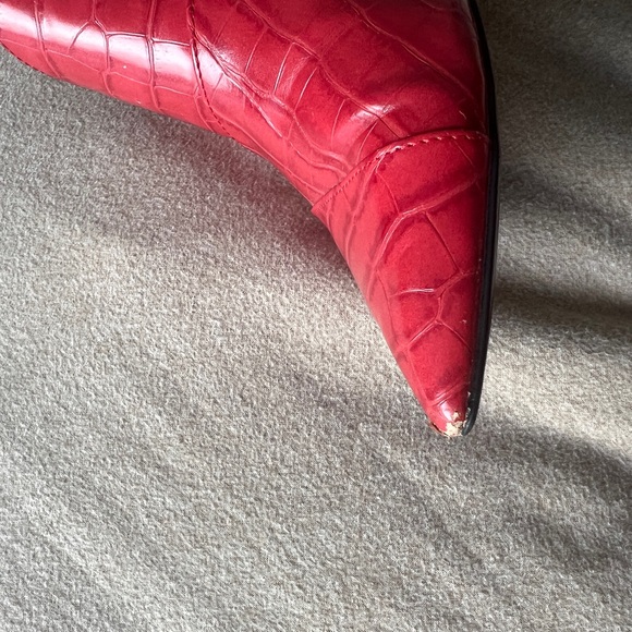 Zara Trafaluc Red Pointed Ankle Boots - Picture 4 of 4